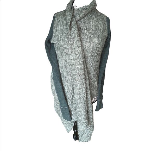 Anthropologie Mon.Tues.Wed.Thurs.Fri.Sat.Sun Grey Open Front Shawl Cardigan S - Picture 4 of 11